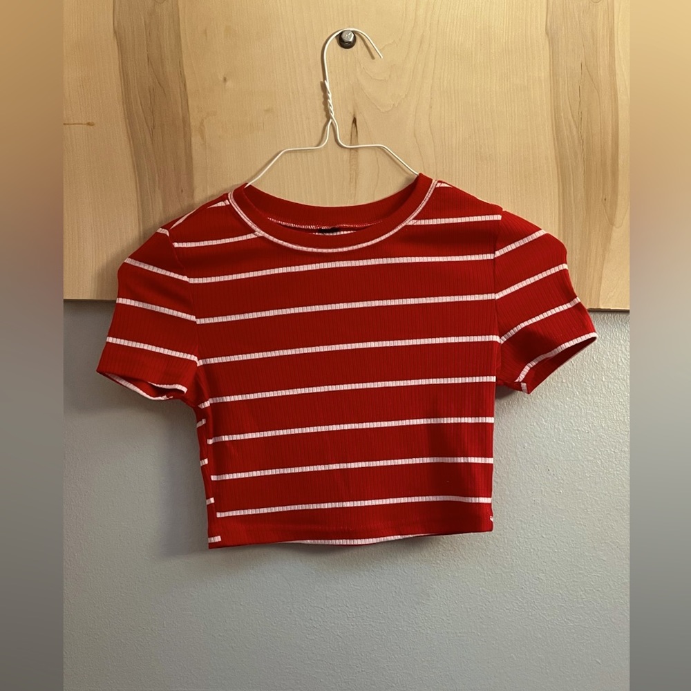 red striped crop top